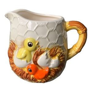 Vintage Sears Roebuck & Co 1976 Japan Creamer 8 oz Chicks & Egg in Nest